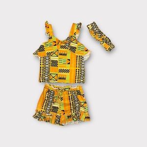 Little Lass 3 Piece Geo Shape Pattern Outfit